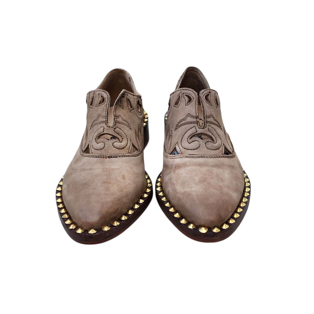 Free People Twin Falls Leather Studded Cowgirl Loafers 36 - Picture 3 of 11